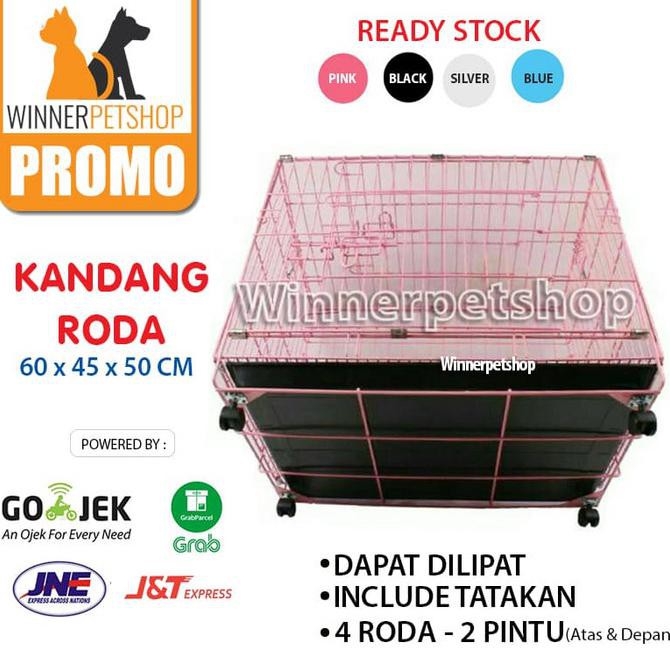 BISA COD Kandang Roda Kucing / Anjing / Kandang Lipat / Kandang Besi Roda - Biru BOOM SALE Kode