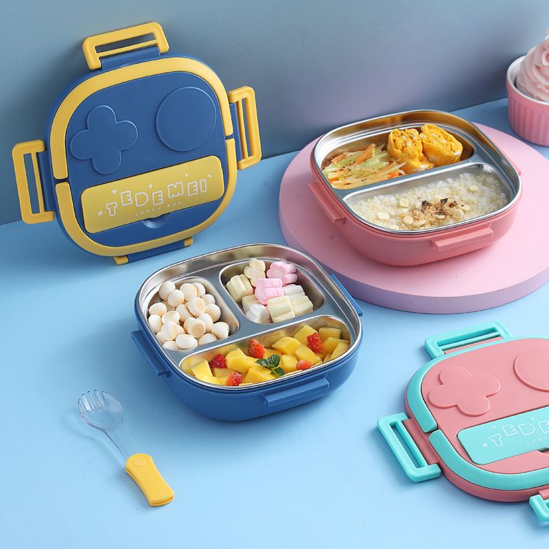 &lt; M.A &gt;  Kotak Makan Anak  3Sekat Stainless /  Lunch Box Stainless 3 Sekat / Kotak Bekal Anak Lunch Box