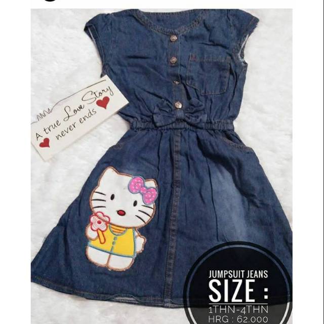 Jumsuit jeans umur 3thn sampai 5thn