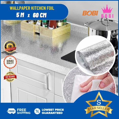 Wallpaper Sticker Dapur Bervariasi Motif / Ukuran 5mx60cm / Termurah dan Berkualitas