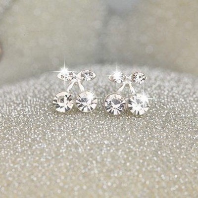 Anting Mutiara Pejantan Kristal Fashion Heart Pearl Crystal Stud Earring Charm Zircon Star Earrings Jewelry for Women Lady Gift-8