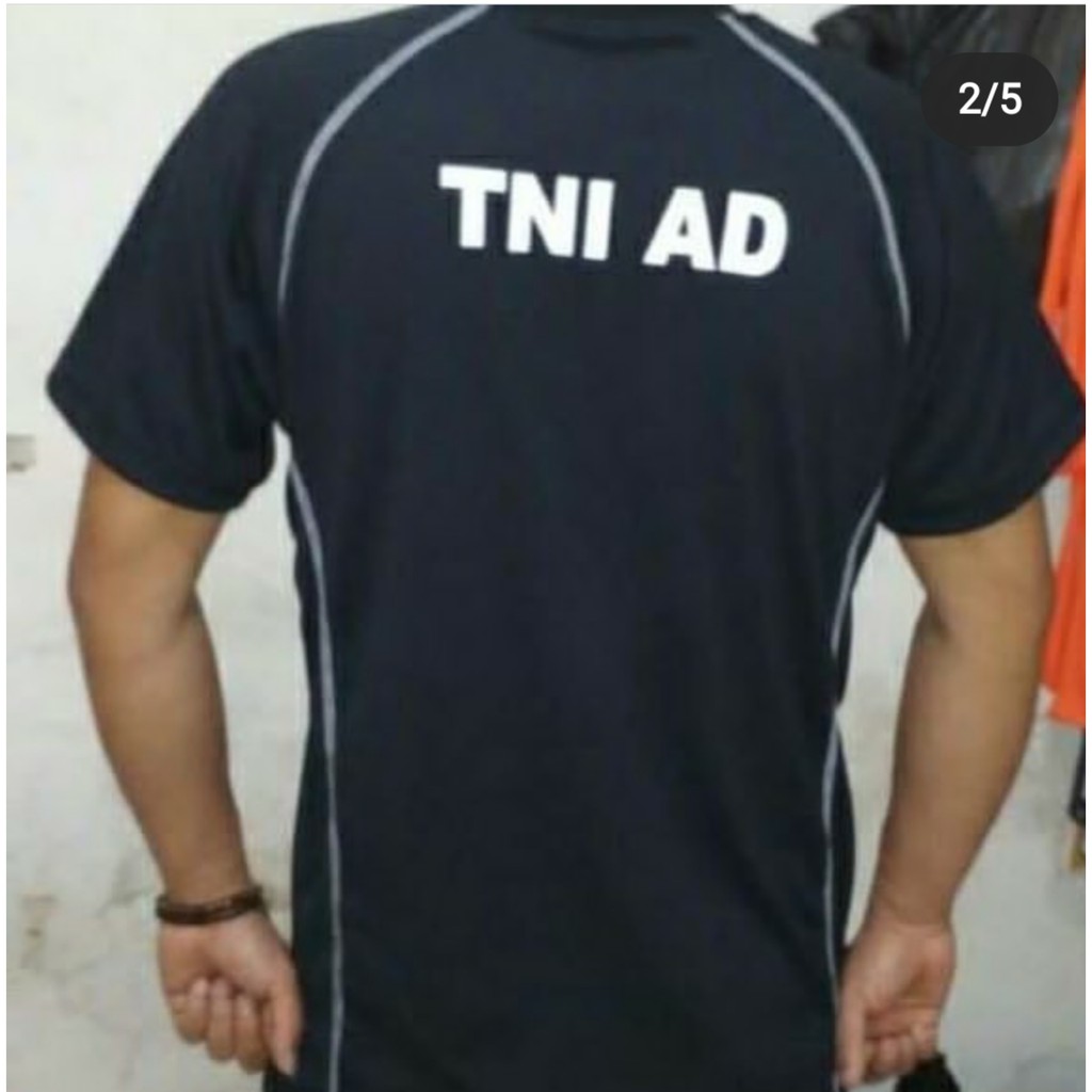 Kaos TNI AD Hitam - Jersey TNI AD Hitam - Kaos Dryfit TNI AD Hitam