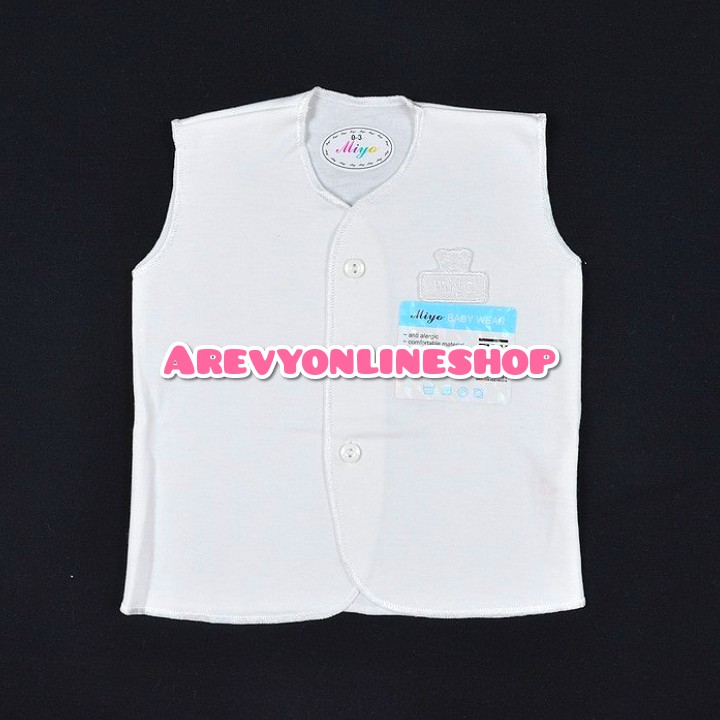 MIYO Baju Bayi Newborn Kutung Putih Polos 0-3 Bulan Perlengkapan Bayi Newborn Kado Kelahiran Baby