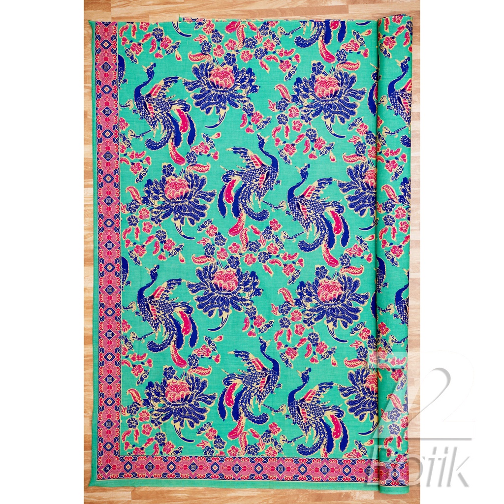 BAHAN BATIK PREMIUM Katun Motif Burung Warna Tosca Biru Merah Muda 725963 Cap 72 Jarik Jarit Samping Kebat Panjang Batik Katun Modern Premium Bahan Seragam Batik Pernikahan Kantor Keluarga Murah Kamen Jadi Batik Bali Lembaran