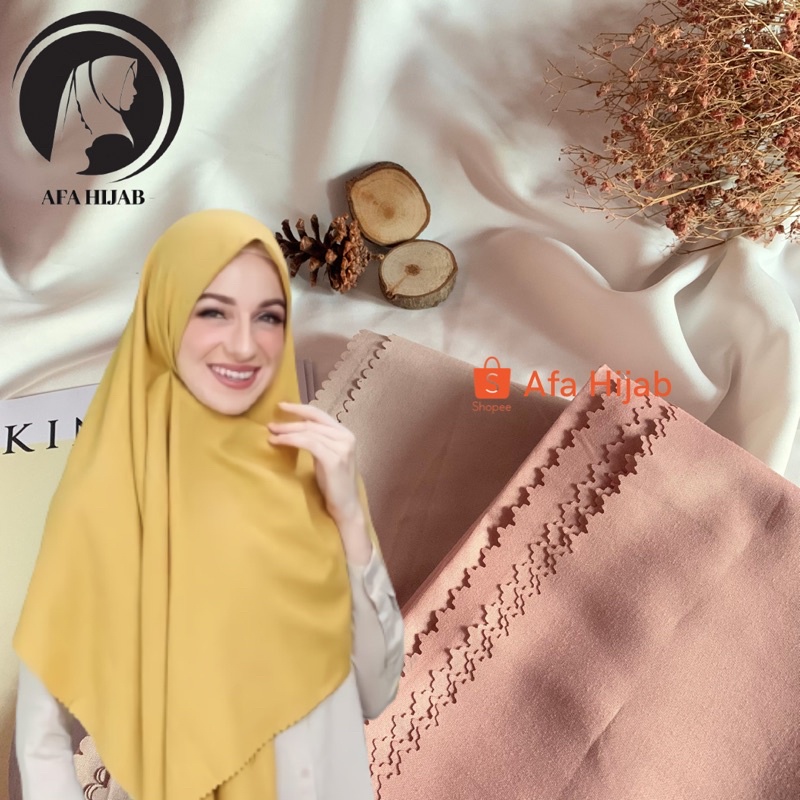[ COD 130 x 130 Cm ] Hijab Segi Empat Polos Laser Cut Syar'i / Hijab Voal Syar'i by Azara