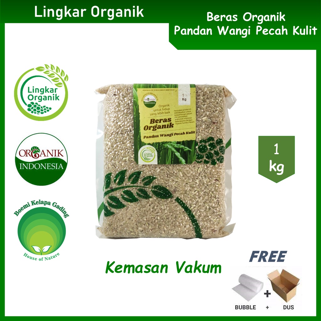 

Lingkar Organik Beras Coklat Pandan Wangi Pecah Kulit Organik 1 kg Kemasan Vakum