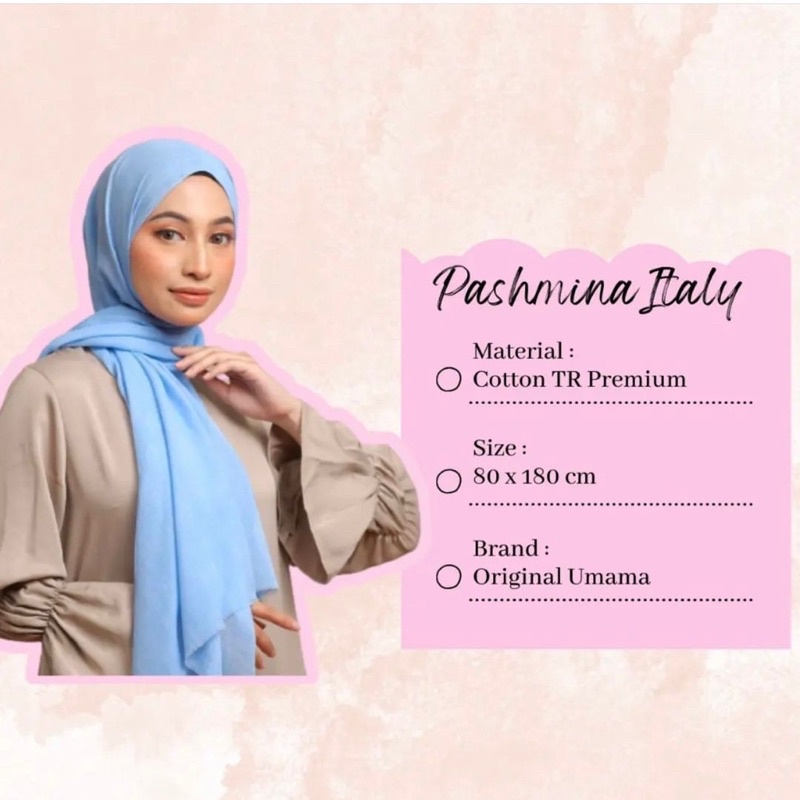 PASHMINA ITALY VOAL UMAMA TEPI RAWIS