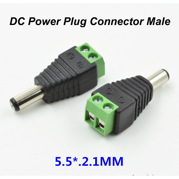 male DC Power Plug Jack 5.5x2.1mm Adapter terminal Connector For CCTV Cam 5.5mm x 2.1mm 5.5x2.1 mm