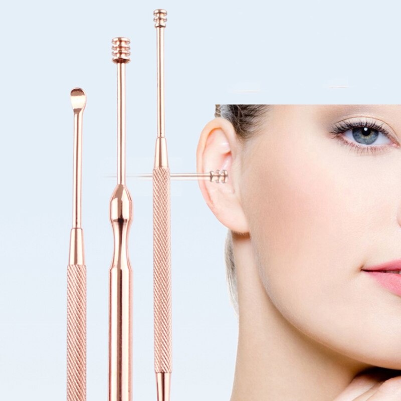 Pembersih Telinga Korek Kuping Korek Kuping Besi Stainless Silver