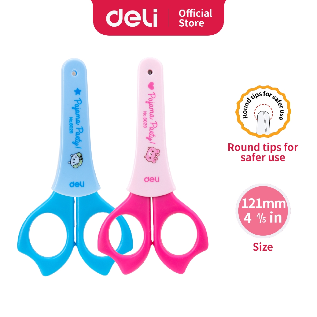 

Deli Gunting Sekolah ujung gunting yang aman tahan lama non slip, nyaman, tajam dan tahan lama 6029