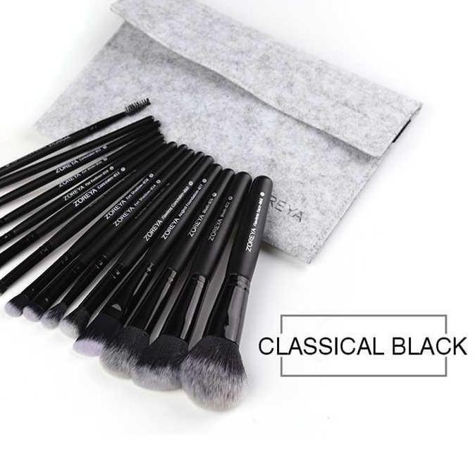 

Terbaru - Zoreya Brush Make Up 15 Set dengan Pouch - ZZ15 Hitam ..