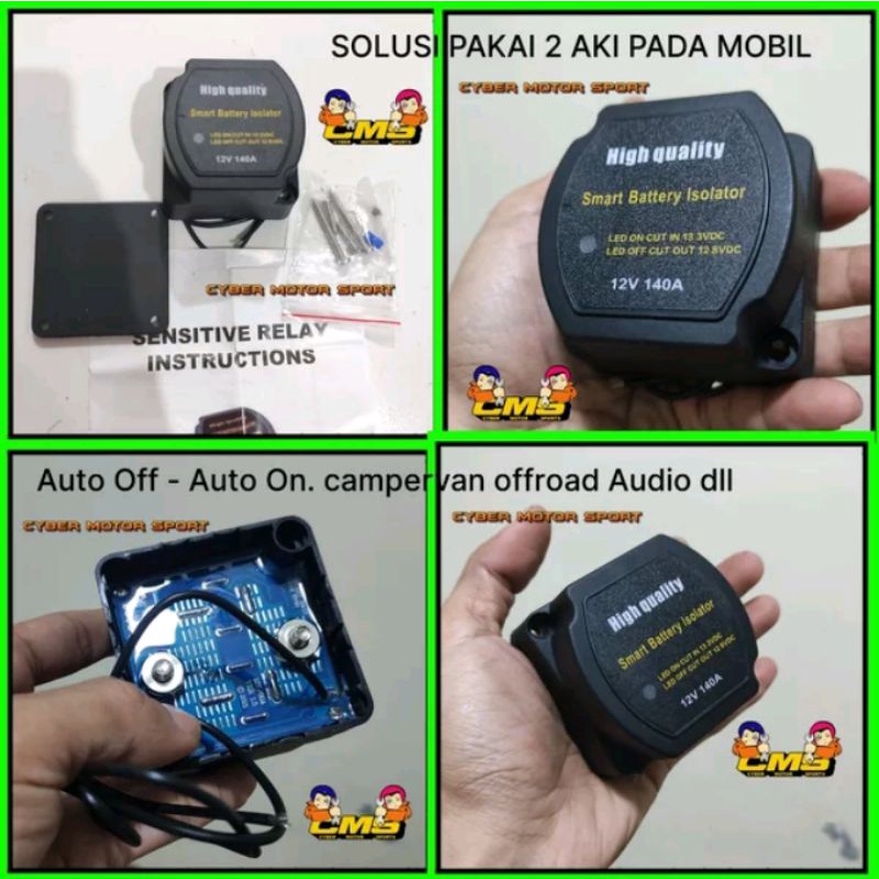 VSR smart isolator relay Otomatis . Isolator untuk 2 aki . dual battery isolator 12V . tambahan pema