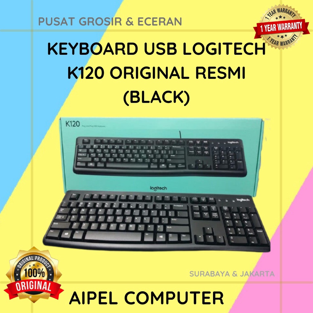 K120 | KEYBOARD USB LOGITECH K120 ORIGINAL RESMI (BLACK)