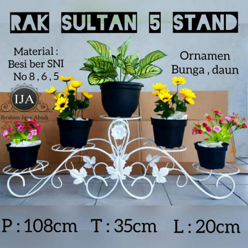 Jual Rak Pot Bunga Besi Minimalis Stand Rak Sultan Stand Rak Bunga Cantik Daun Anggur