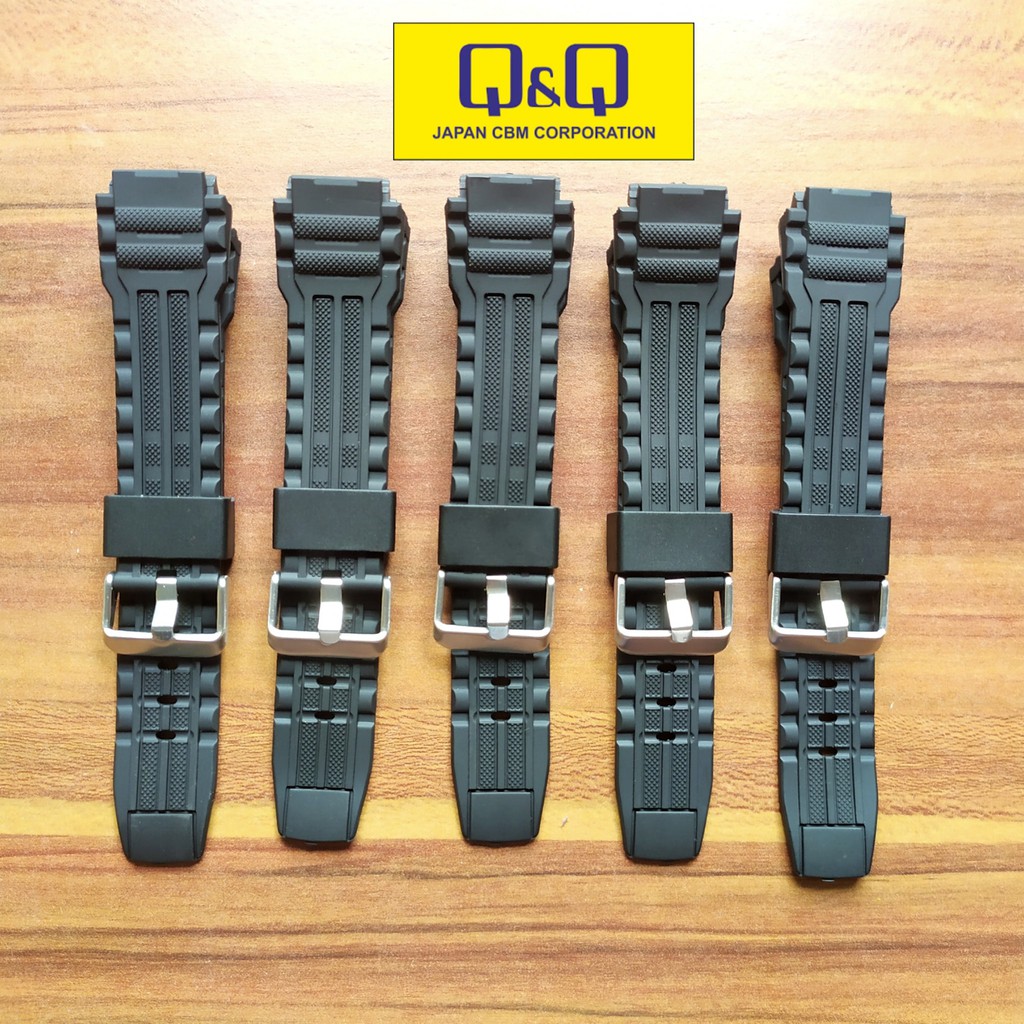 Tali jam tangan tali karet Rubber strap Jam QQ Q&amp;Q M147 Hitam.