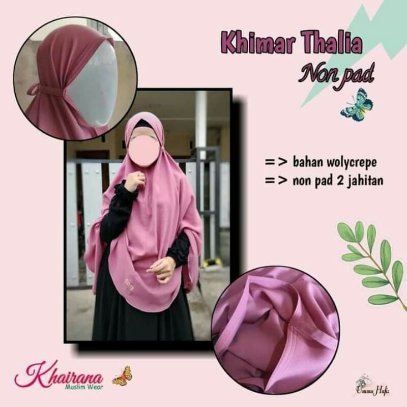 SIZE L Thalia Dewasa NP/Pad || Khimar Khairana ||  Bergo Khairana by Khairana Muslim Wear