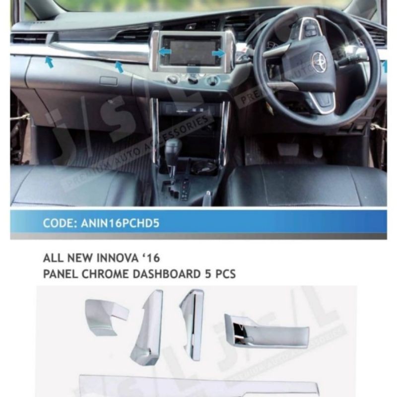 panel dashboard all new innova 5 pc carbon wood chrome jsl