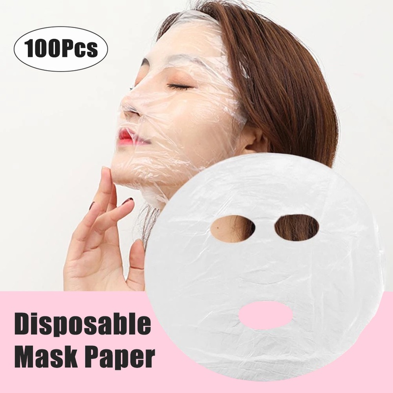 100pcs Masker Plastik Bening Portable Melembabkan Menyegarkan Wajah