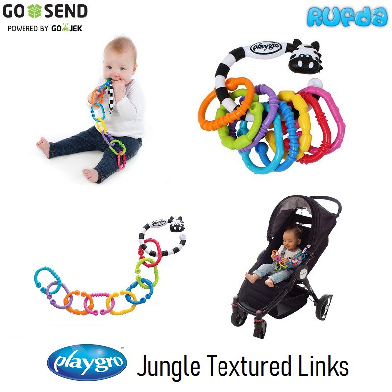 Playgro Jungle Textured Links Mainan Anak Bayi Rantai Gantung Stroller