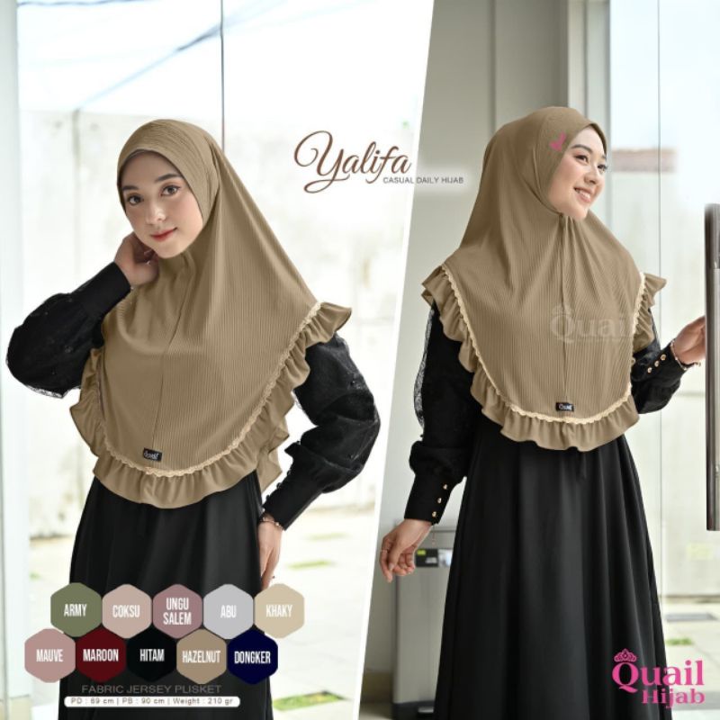 HIJAB INSTAN JERSEY PLISKET QUAIL HIJAB YALIFA