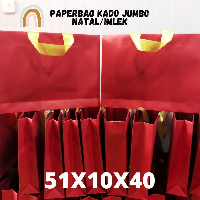

[ KANINONG ] Paper Bag Kado Jumbo Merah Imlek / Goodie Bag Jumbo CNY / Paper Bag Kado Besar Merah / Goodie Bag Hampers Merah
