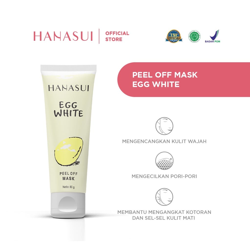 (BISA COD) Hanasui Peel Off Mask Egg White