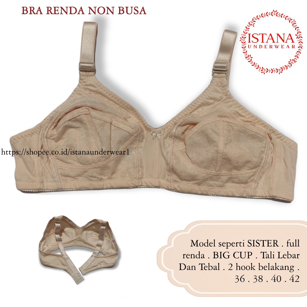 Bh sport Bra Wanita Dewasa BIG CUP / CUP BESAR tanpa busa Tanpa kawat Kualitas Premium Tali Lebar dan kuat LOKAL BRAND Indonesia 02001 bukan SOREX