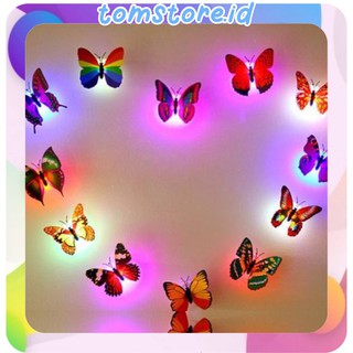 TOMSTORE.ID E003 Kupu Kupu LED Bercahaya / Kupu Kupu Dekorasi / Butterfly LED / Lampu Hias Kupu Kupu
