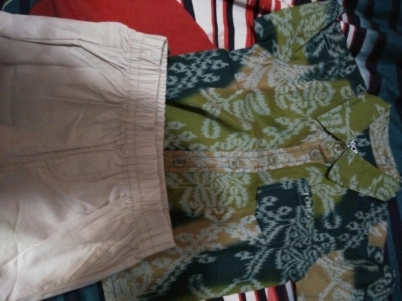 Torio Smart Casual Green Batik Set - Baju Setelan Anak Laki-laki - Baju Setelan Batik Anak Laki-laki