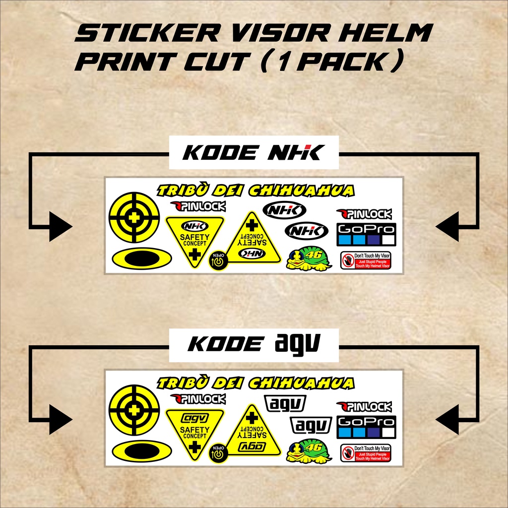 Sticker Visor Helm Stiker Helm 1 Set