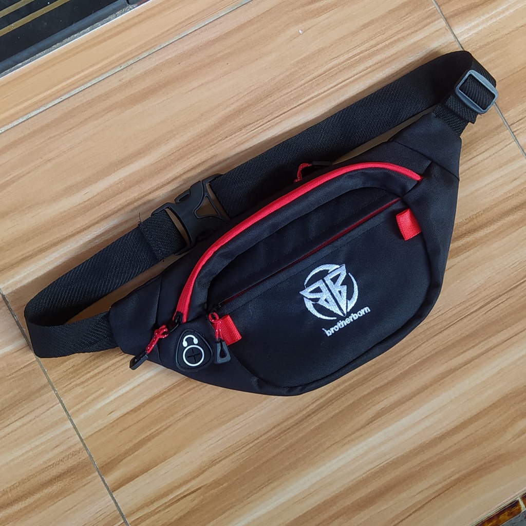 Waistbag pria gaul brother born bahan longcham 2sleting