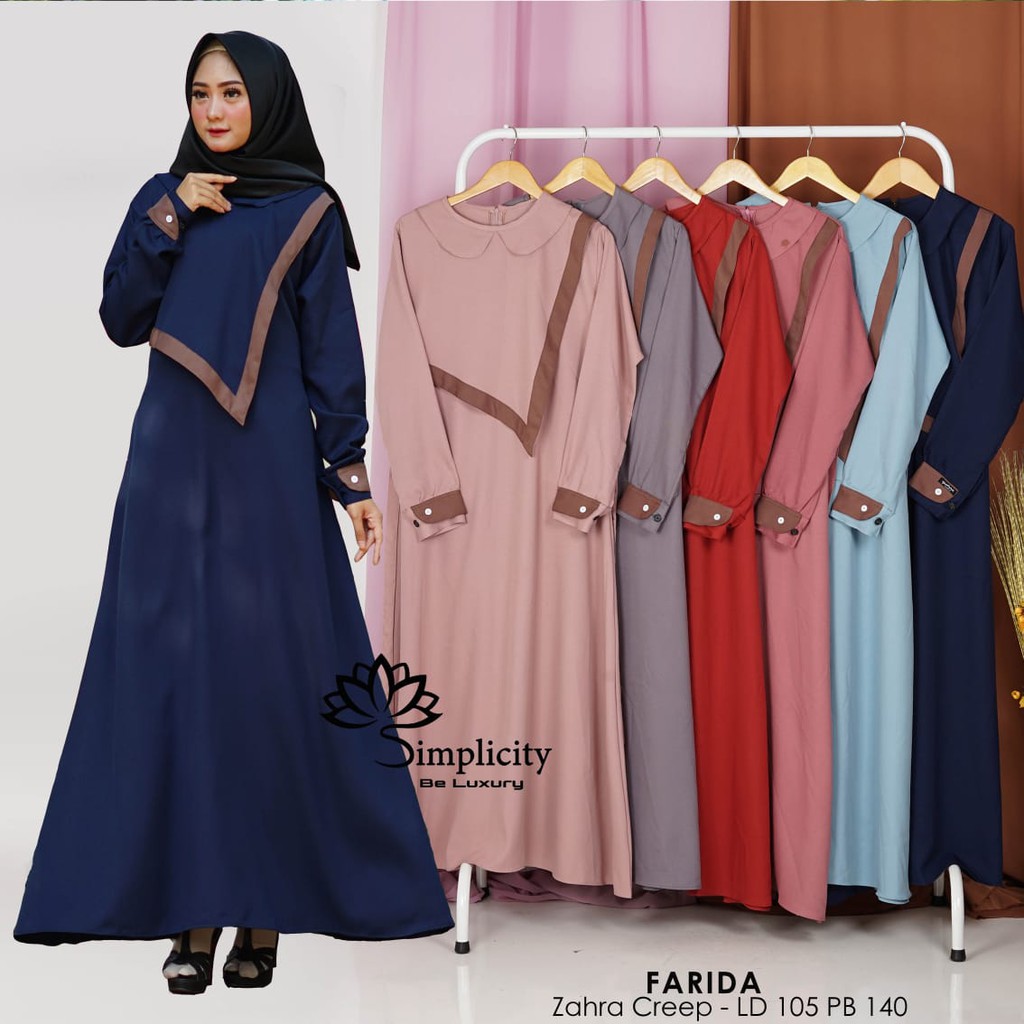 Baju Gamis Simplicity Be Luxury Farida / baju wanita gamis all size / Gamis simplicity