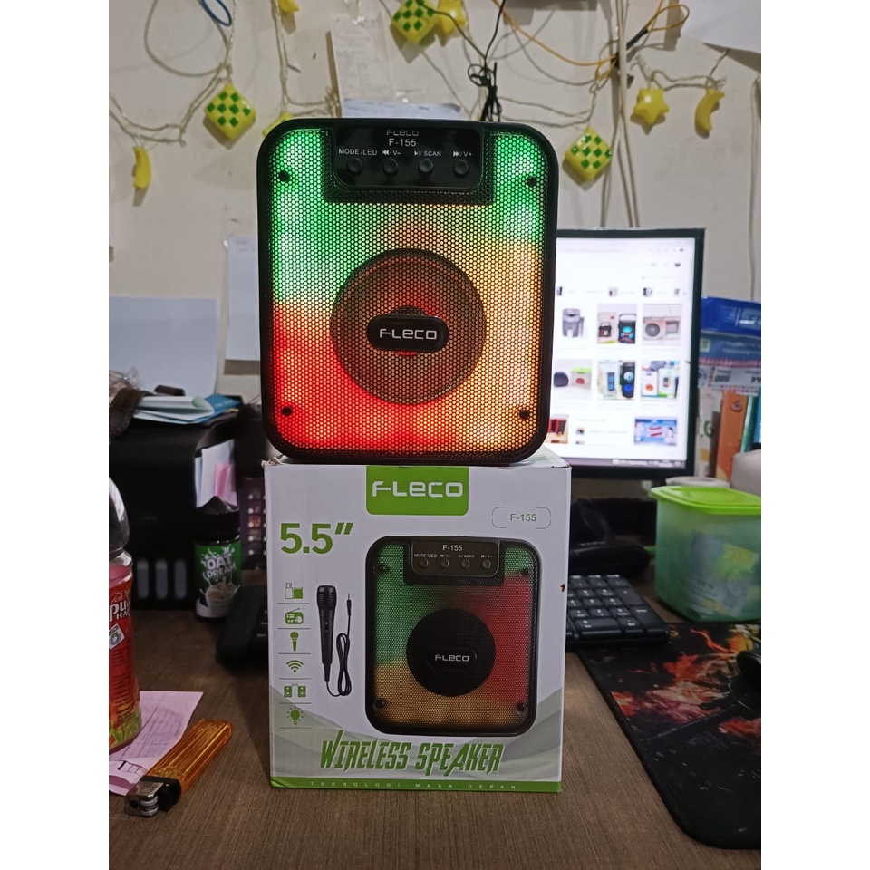 SPEAKER BLUETOOTH FLECO F-155 SUPER BASS 5.5 INCHI DASHYAT