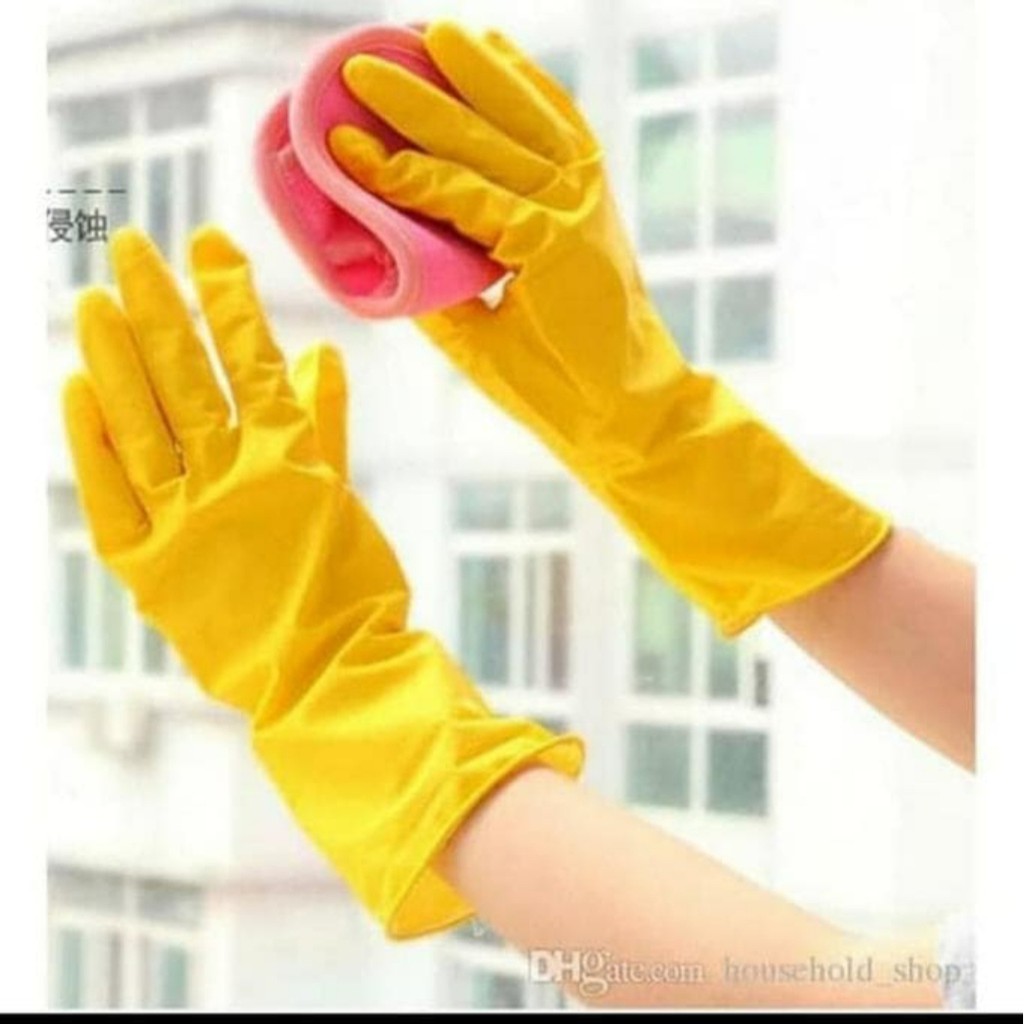 SARUNG TANGAN cuci KARET SERBAGUNA XL LATEX PANJANG BERSIH ANTI AIR