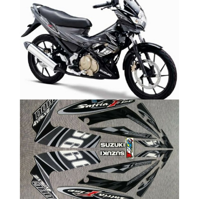 STIKER STRIPING LIS STANDAR ORI SATRIA  F FU HITAM TAHUN 2012