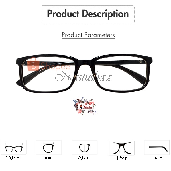 Kacamata Anti Radiasi Lensa Transparan Retro Vintage Frame Eye-glasses Kaca Mata Fashion Blue-ray Untuk Pria dan Wanita FREECASE