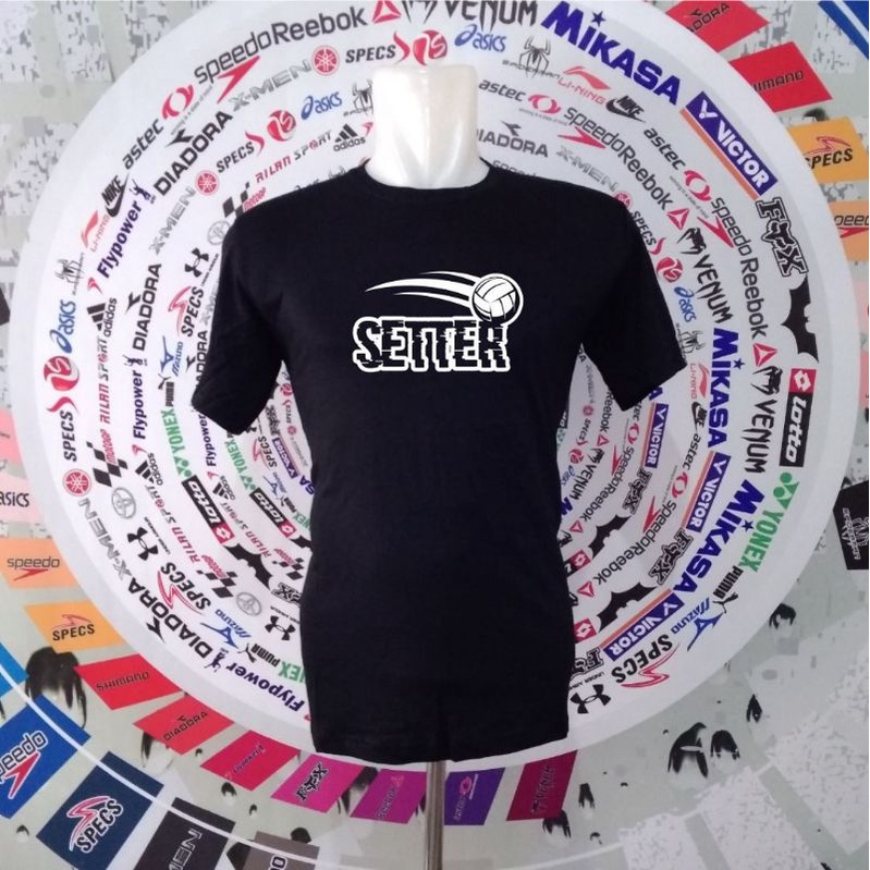 Baju voli setter kaos katun hitam volley ball seter size M L XL XXL