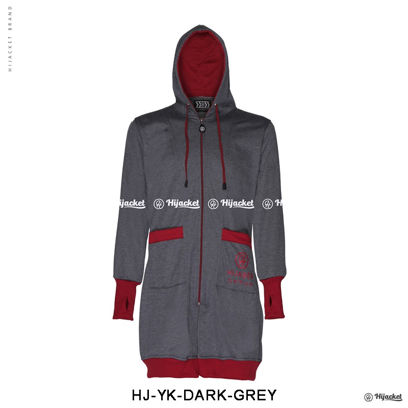 ⛔️ CUCI GUDANG ⛔️ HIJACKET ORIGINAL YUKATA JAKET WANITA JAKET MUSLIMAH HIJABER NO.1 INDONESIA !-DARK GREY (ABU TUA)