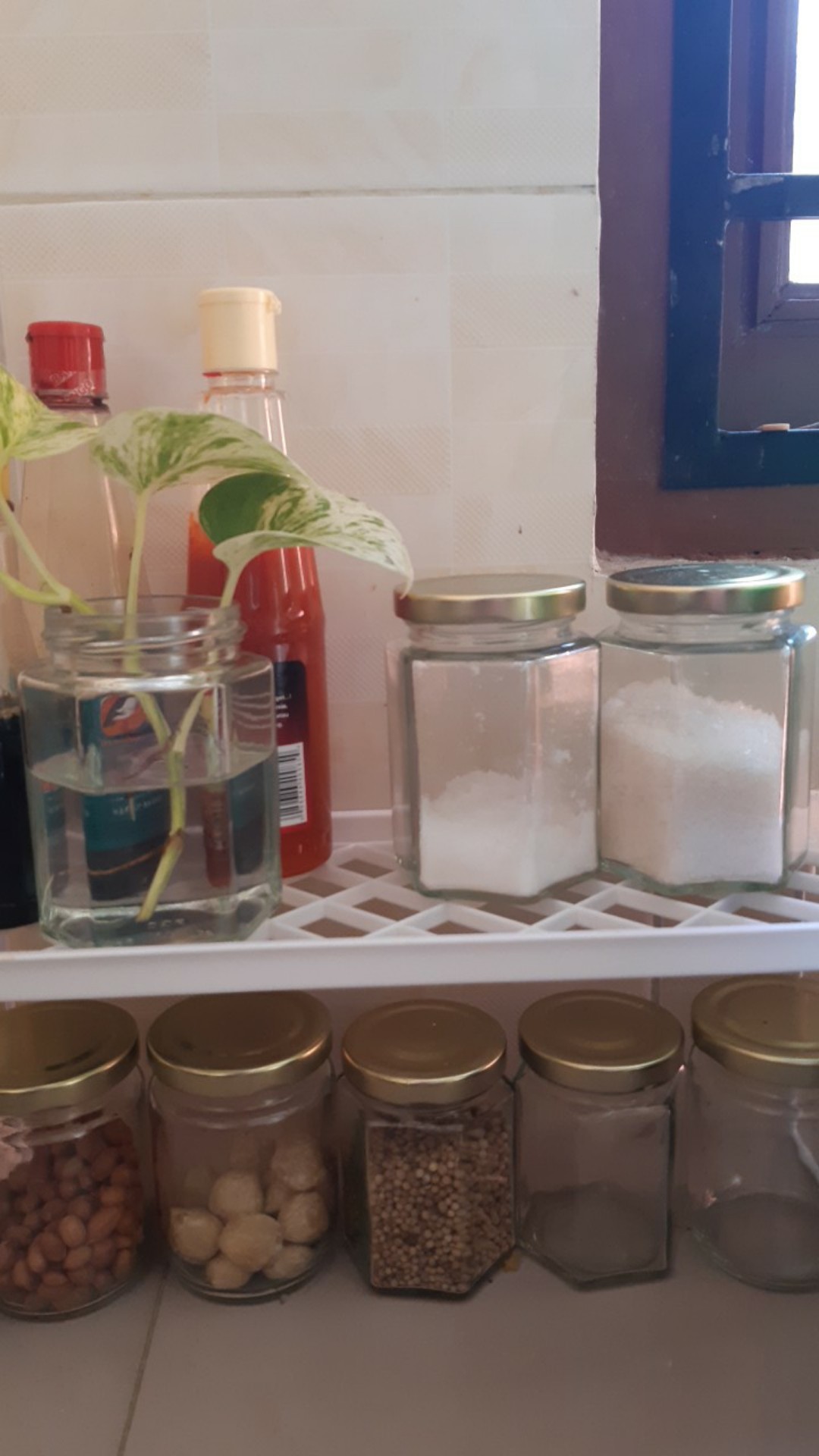 Jar Botol Toples Kaca 300ml Hexagonal Tutup Kaleng