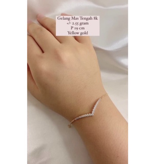 Gelang Aurel Permata Emas 375