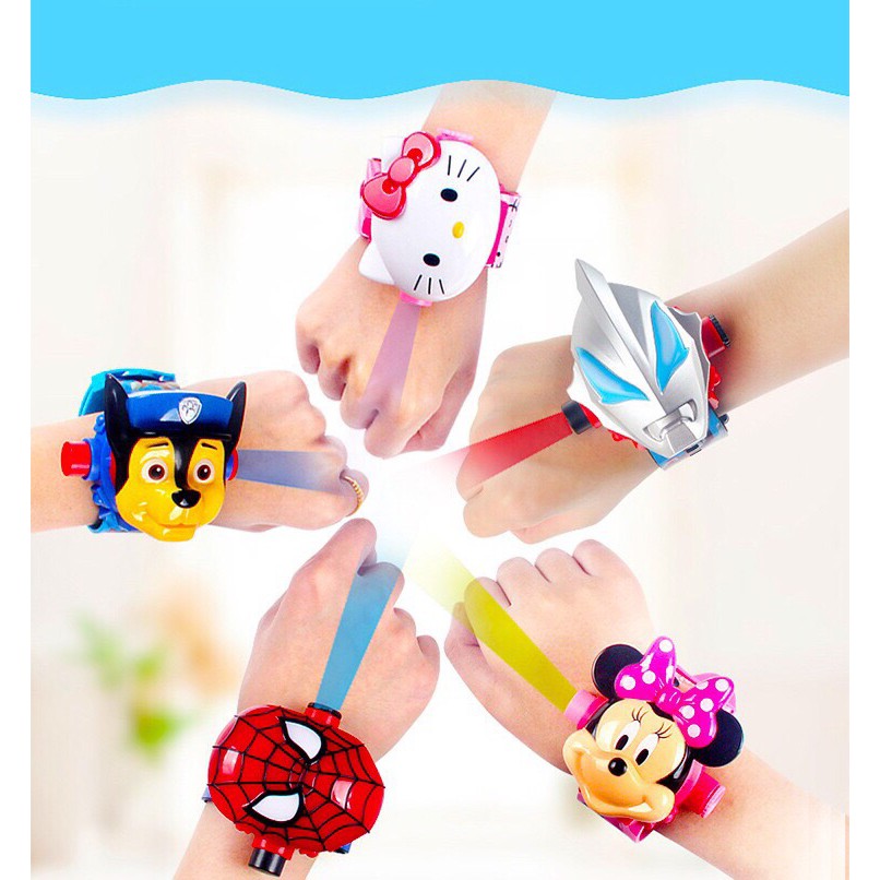 [ready stock]Jam tangan anak jam tangan laser proyektor boneka kepala jumbo karakter avengers 8527