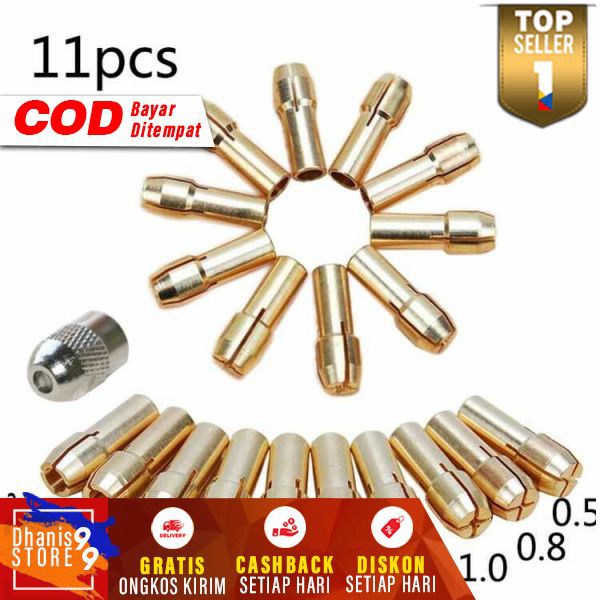 Mata Bor Drill Brass Collet 11PCS Serbaguna Set Mata Bor Peralatan Pertukangan Lengkap Multifungsi