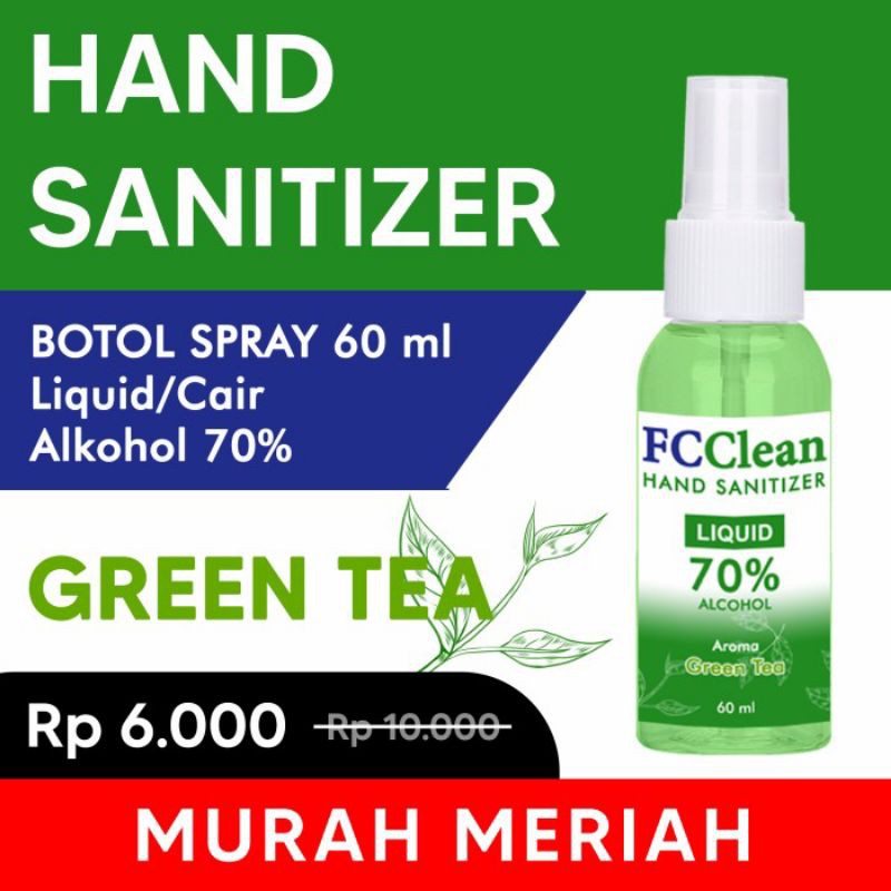 [MURAH MERIAH] Hand Sanitizer Spray 60 ml FC Clean - Green Tea