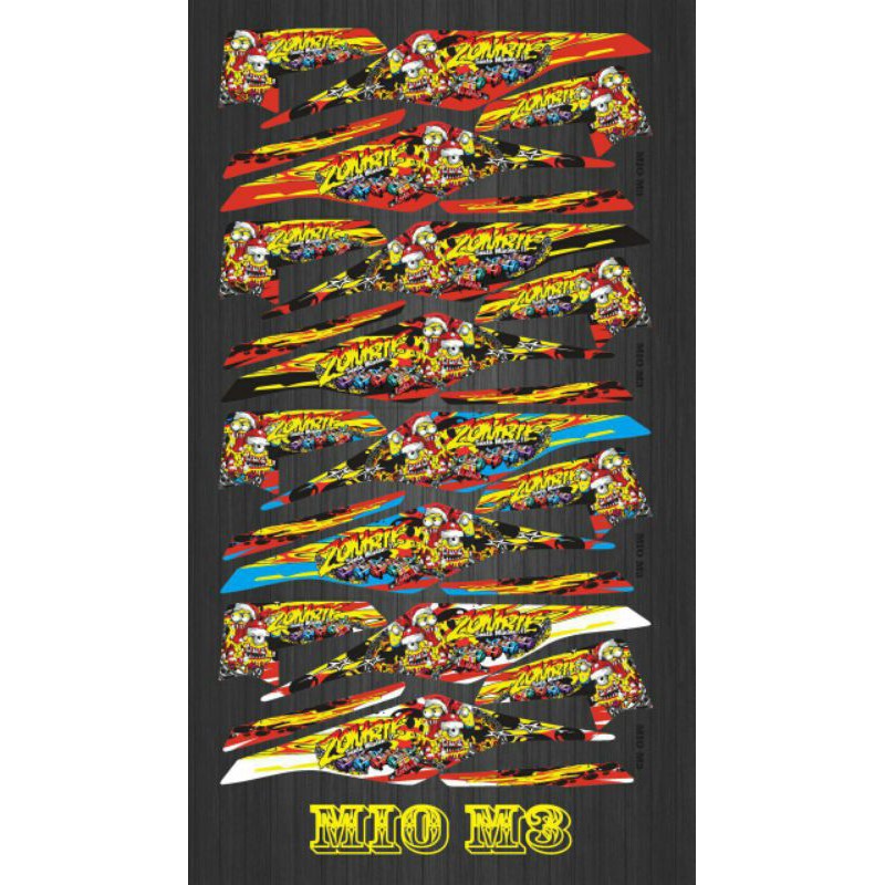 STIKER STRIPING MOTOR MIO M3 MINION ZOMBIE
