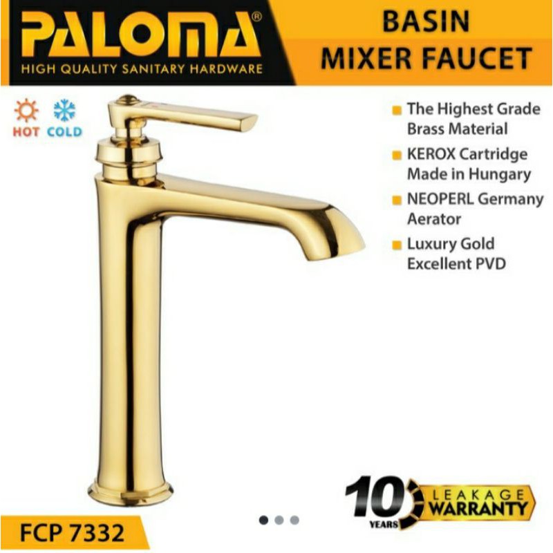 PALOMA FCP 7332 LIBERTY KRAN WASTAFEL PANAS DINGIN WARNA GOLD