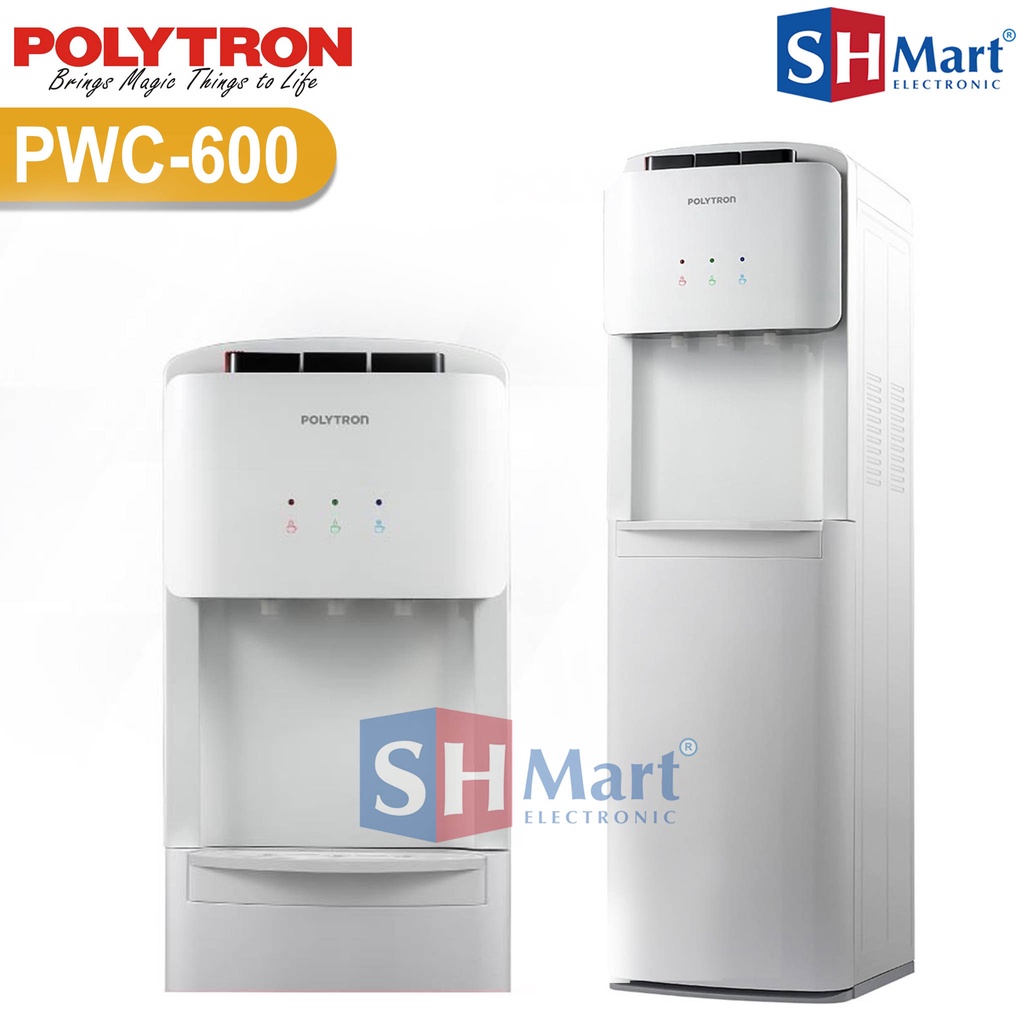 DISPENSER GALON BAWAH POLYTRON PWC-600 LOW WATT GARANSI RESMI (MEDAN)