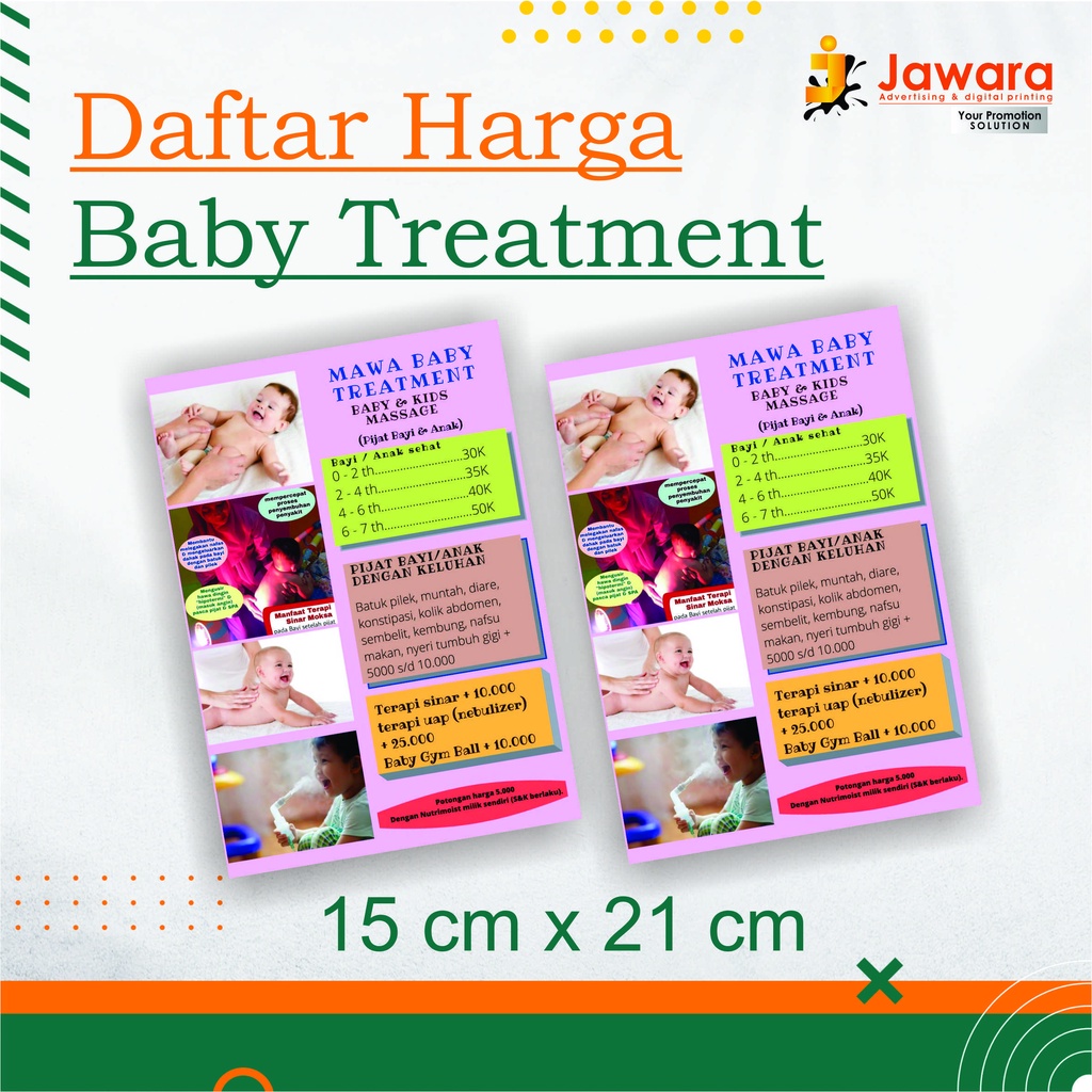 

PRICE LIST DAFTAR HARGA BABY SPA BIDAN, JAWARA PRINTING, PONOROGO,MAGETAN,NGAWI,MADIUN,PACITAN