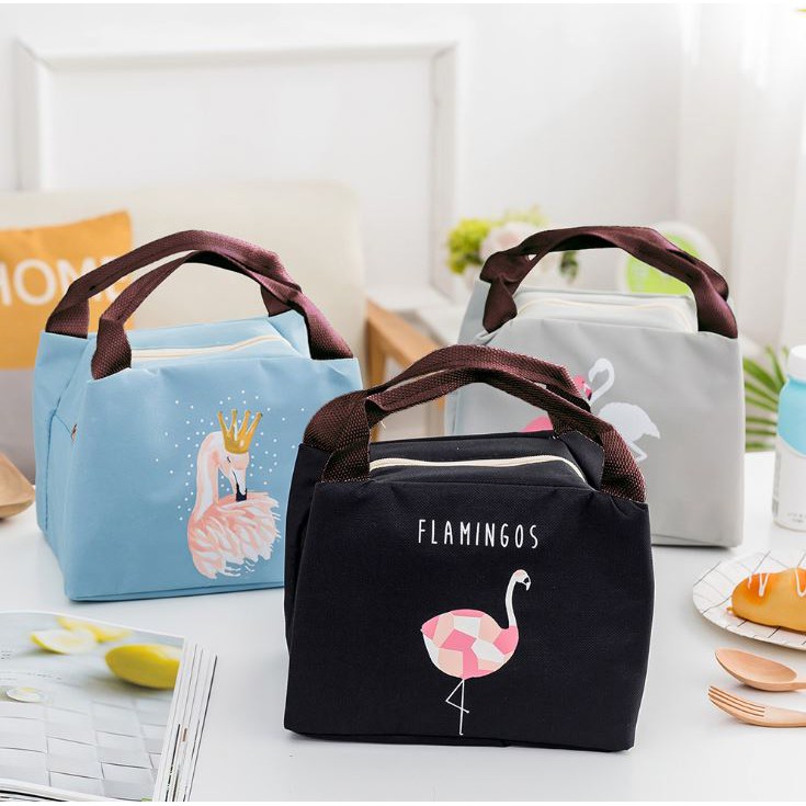 TSC  - Tb102 Tas Bekal Motif Flamingo / Lunch Bag Sekolah