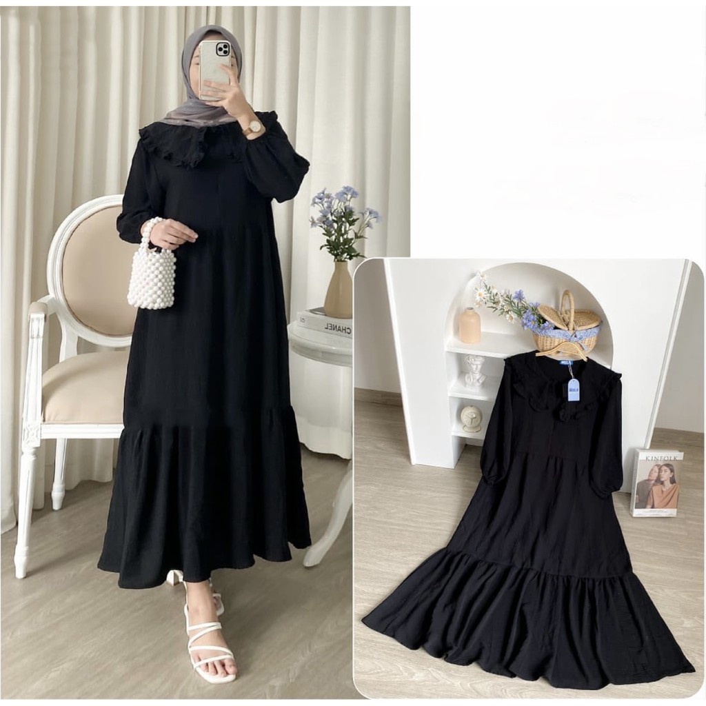 TERBARU DRESS MASITA JUMBO LD 120 BAHAN KATUN RAYON FASHION MUSLIM MODERN