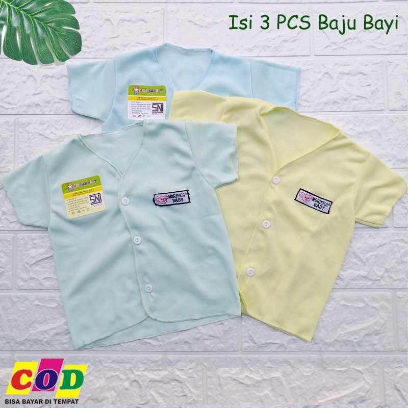 Ana Baby - 3 PCS Baju Bayi Baru Lahir New Born Lengan Pendek